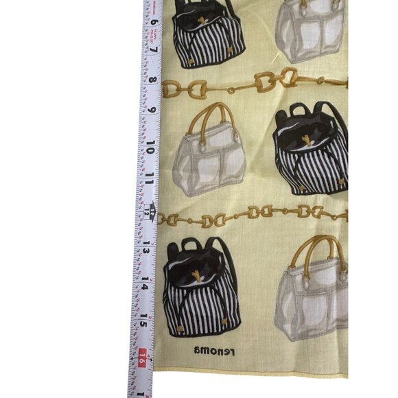 RENOMA Paris Handbag Print 16" x 16" Cotton Scarf - Picture 5 of 7